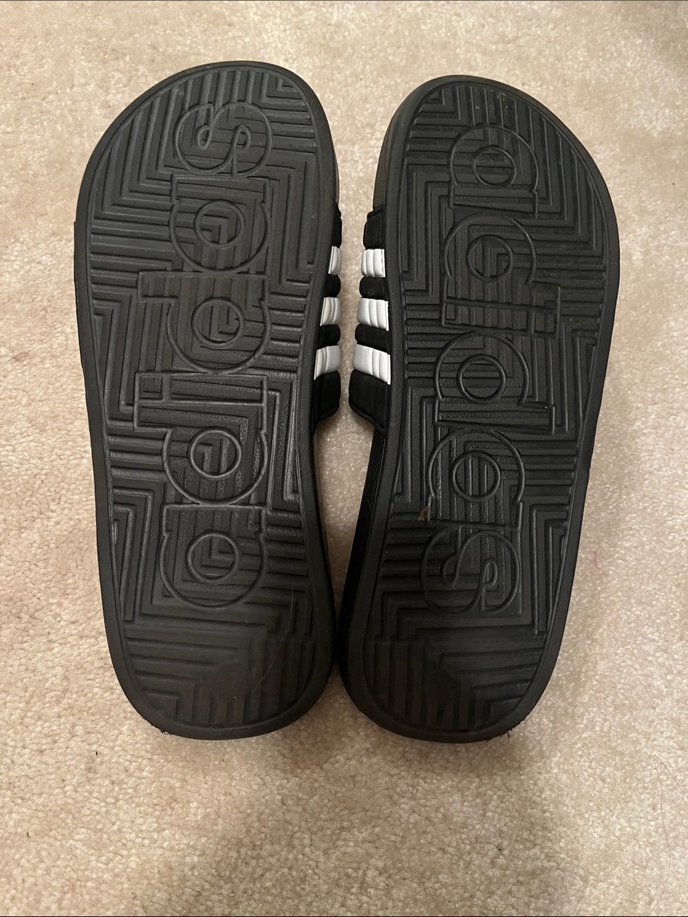 Adidas Black and White Slide Sandals - Picture 4 of 4